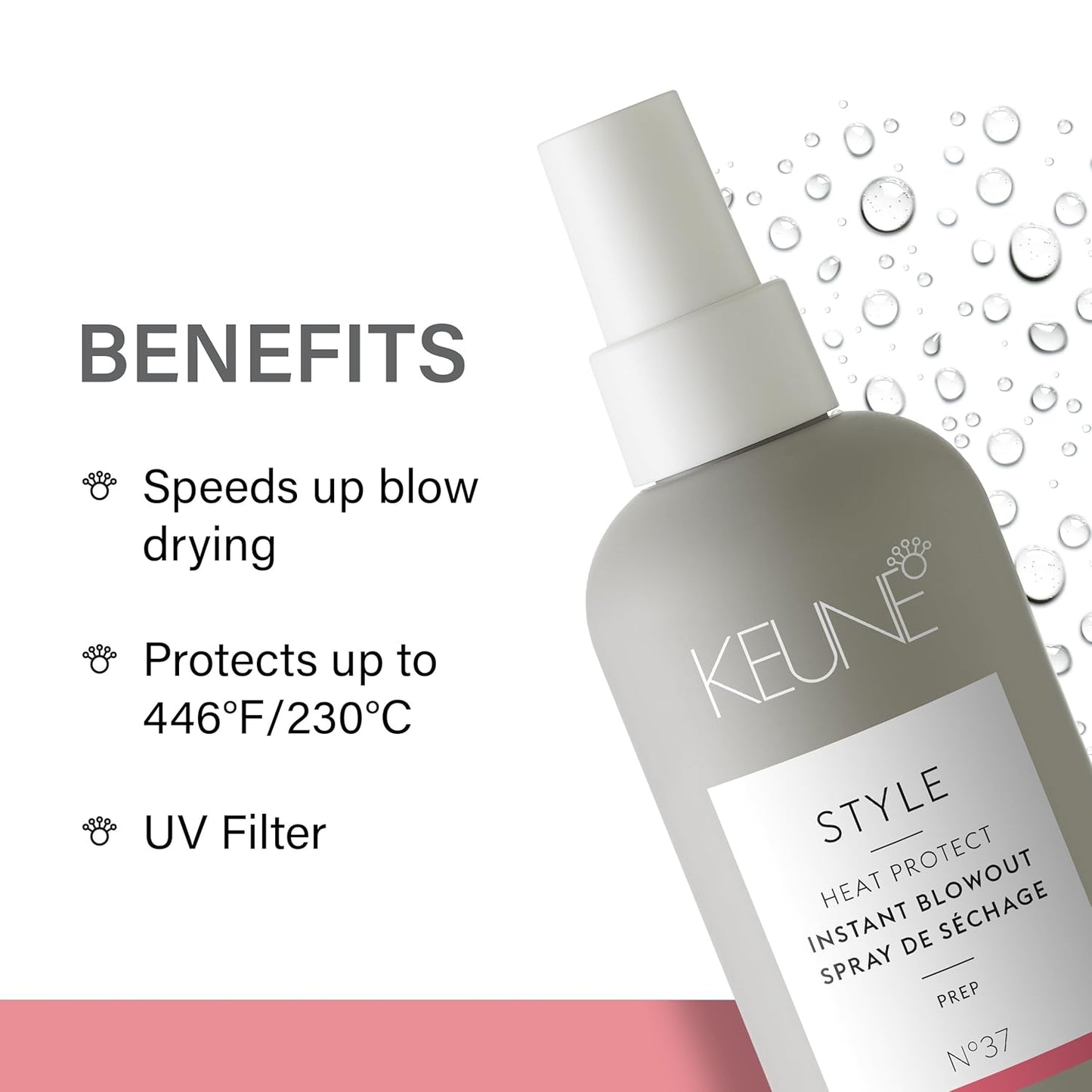 Keune Style Instant Blowout Spray, Heat Protectant & Blow-Dry Speed Enhancer for All Hair Types, 6.8 Fl Oz