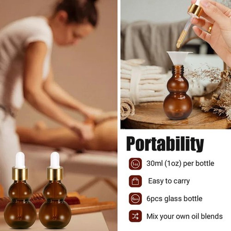 UMETASS 1 oz Dropper Bottles, 30ml Dark Amber Glass Tincture Bottles with Eye Droppers, Leakproof Essential Oils Bottles, Mini Travel Essentials Bottles (6 Pack-Brown)