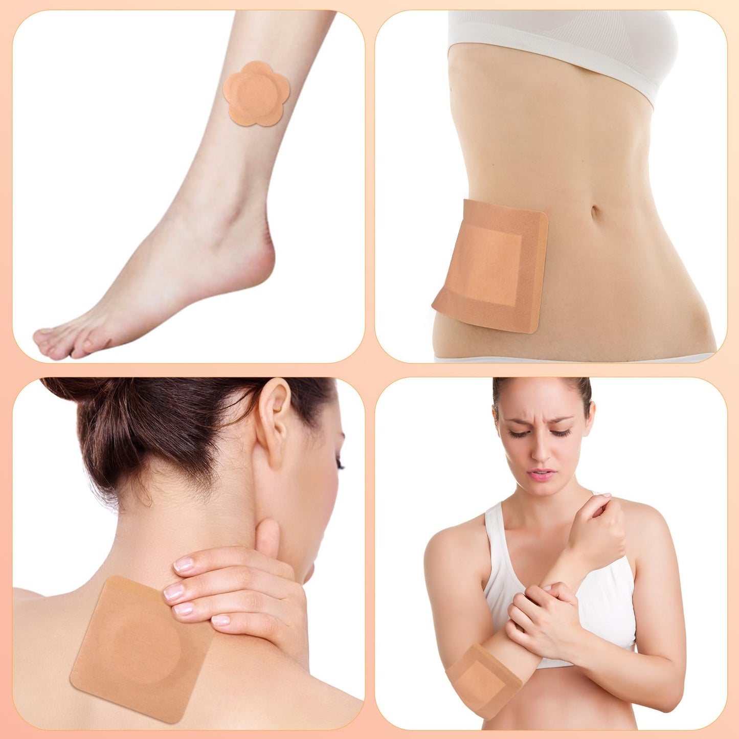 Hokoad 120 Pcs Castor Oil Patches, Disposable Castor Oil Pack Wrap Self-Adhesive for Belly Button, Waist, Neck, Breast, Back, Knee, Portable Packs, Anti-Seepage, No Wash, Highly Absorbent (120)