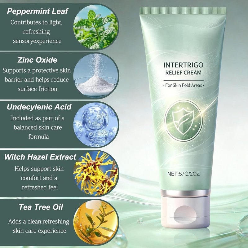 Intertrigo Relief Cream - Soothes Irritated Skin & Supports Comfort | Moisture Management (2-Pack)