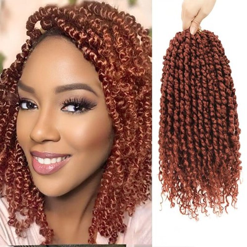 9 Packs Passion Twist Crochet Hair 10 Inch Pre-twisted Passion Twist Hair Copper Red Pre Looped Crochet Passion Twist Hair Bohemian Short Passion Twist Crochet Braids Hair for Women Girls(10Inch,350)