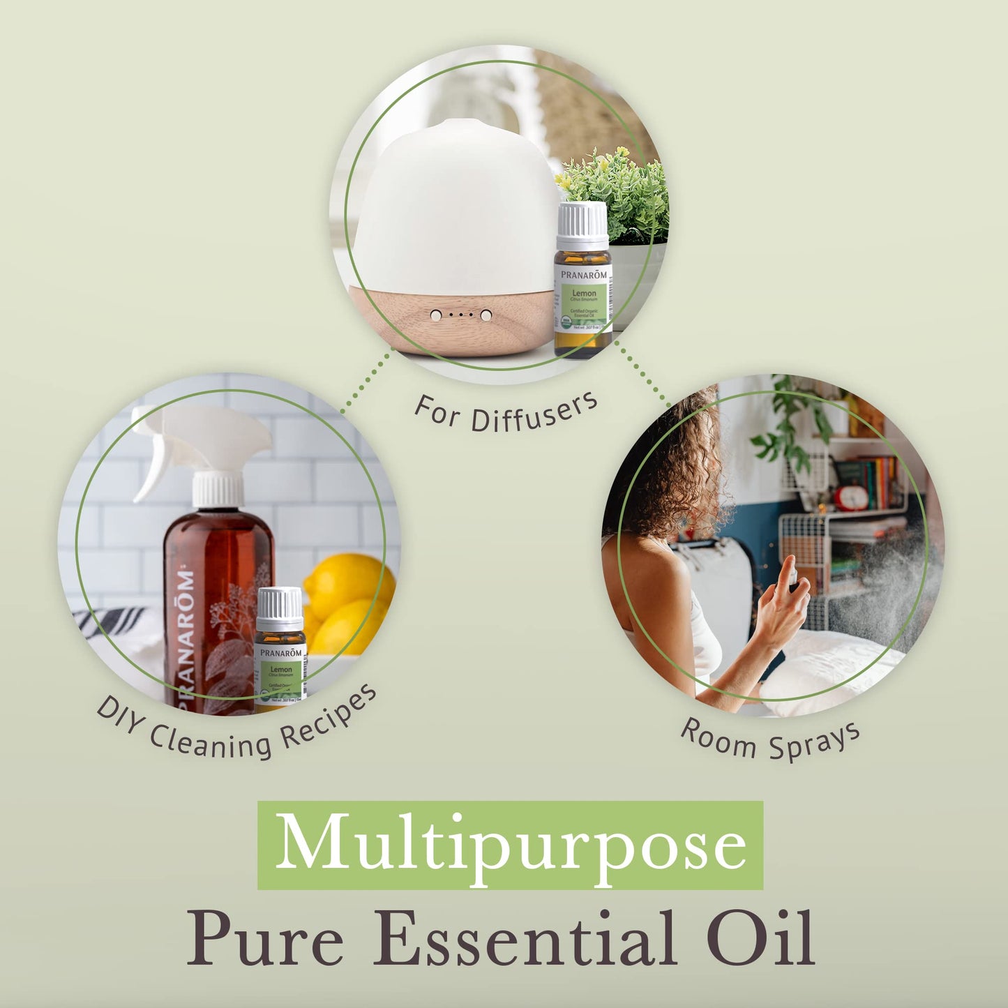 Pranarom USDA Certified Organic Lemon Essential Oil (15ml), 100% Pure Undiluted Therapeutic Grade from Argentina for Aromatherapy, Diffuser, DIY, Cleaning, Fresh Lemon Scent