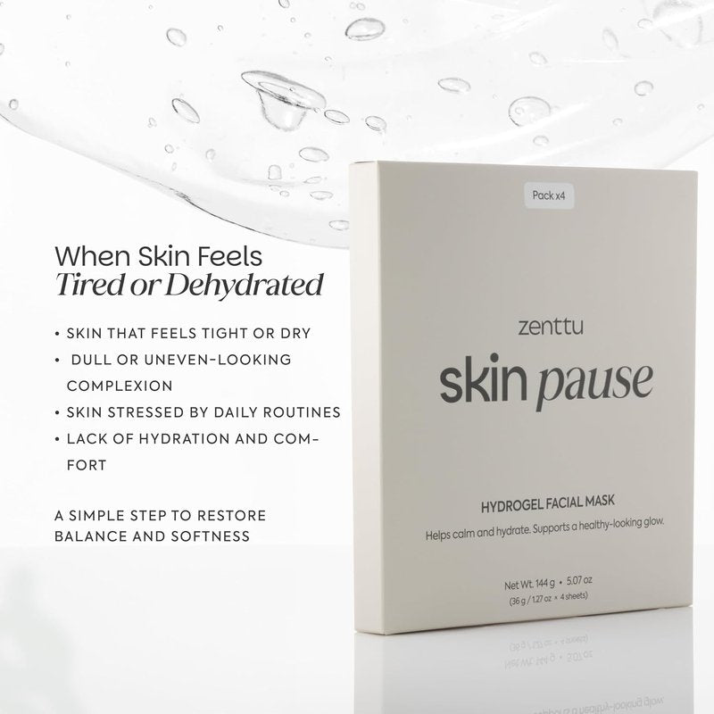 Korean Collagen Face Mask - Hydrogel Technology for Pore Minimizing & Plumping | 1.19oz (34g) x 4 Pack