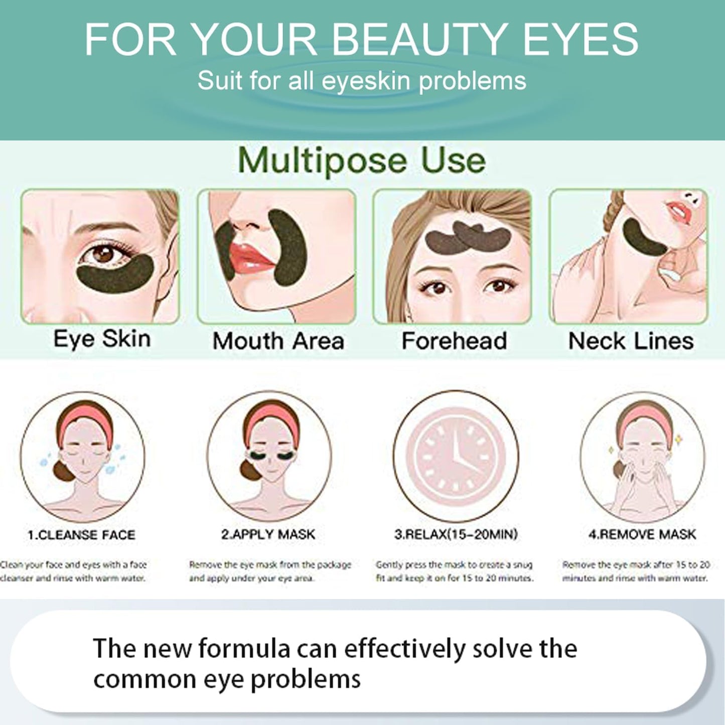 YiJiaBa 30 Pairs Eye Masks & Lip Masks, Blueberry Smooth Moisturizing Under Eye Mask, Moisturizing Lip Mask Pink for Puffy Eyes Bags,Dark Circles,Puffiness,Fine Lines,Wrinkles,Anti-Aging