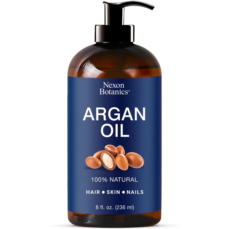 Argan Oil for Hair Growth 8 fl oz - 100% Natural Moroccan Argan oil for Face, Body, Skin and Nails - Aceite de Argan