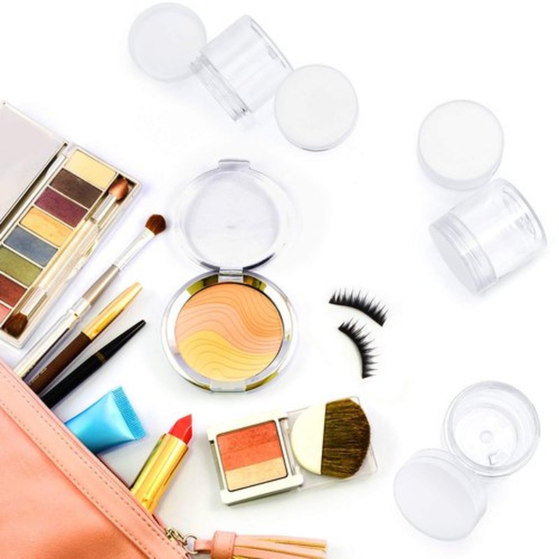 6 Pack Clear Container with Lids Small Plastic Pot Jars Wide Mouth Round Leak Proof Plastic Container Jars with Lid for Travel Storage, Eye Shadow, Nails, Paint, Jewelry (3 oz, Clear)