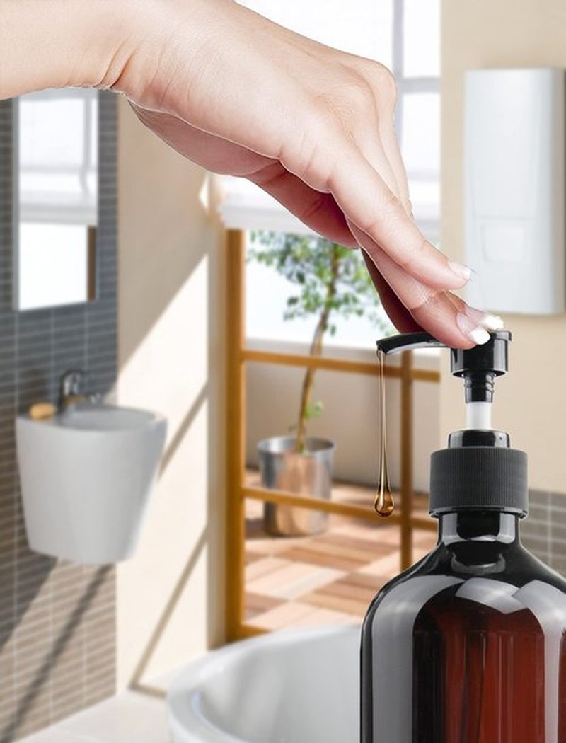 Empty Plastic Bottles with Pump Dispenser and 6pcs Labels Included, Refillable Travel Containers for Hand sanitizer Shampoo Lotion, etc - No BPA/Paraben, 500ml/16.9oz (6 Pack)