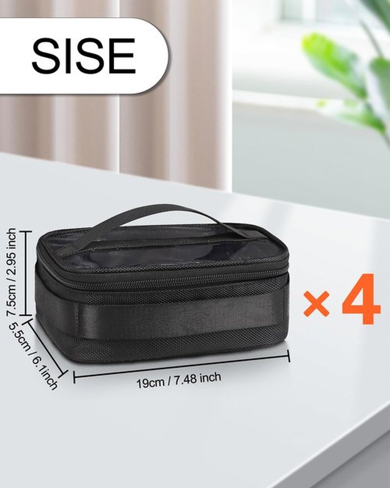 MONSTINA Large Capacity Makeup Case 3 Layers Cosmetic Organizer Brush Bag with Four Small Bag,Barber Hairdresser Train Case Makeup Artist Box Nail Polish Organizer