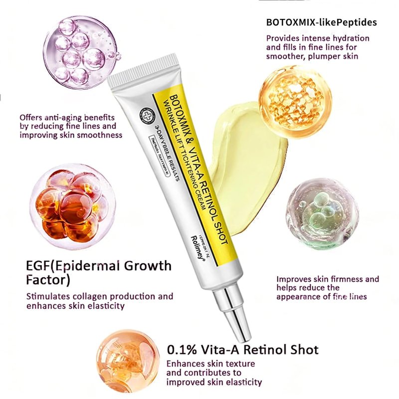 Wrinkle-Lift Tightening Cream - Botoxmix & Vita A Retinol Shot for Youthful Skin | Deep Moisturization (1PC)