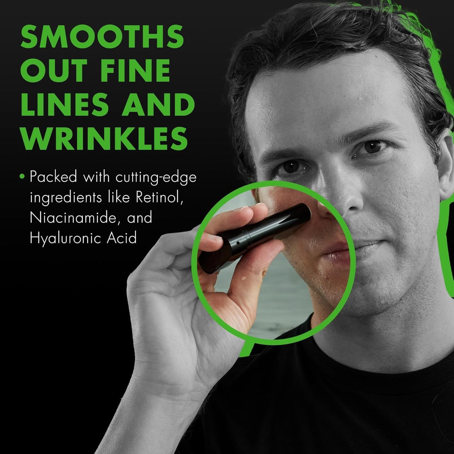 Tiege Hanley Retinol Stick for Men, Anti-Aging Face & Eye Stick With Hyaluronic Acid & Niacinamide, Helps Reduce Appearance of Fine Lines, Wrinkles & Dark Circles, Men’s Skin Care, 0.35 Oz