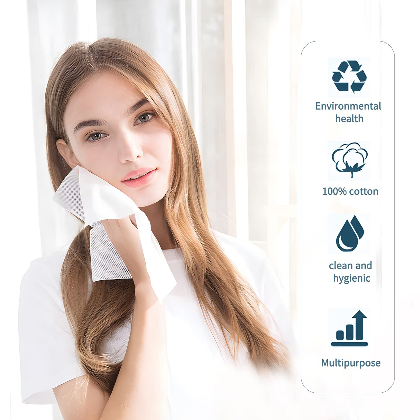 SyuCeia Compressed Towels Tablets - 100% Cotton, 100PCS Portable & Disposable Face Cloths for Travel, Camping, Hiking & Makeup Removal (Pink)