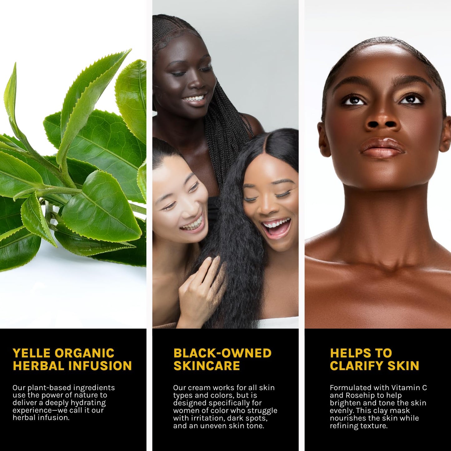 Yelle Skincare - Fresh Start Mattify Mask - Oil-Control - Mattifying Face Mask with Kaolin Clay, Aloe & Organic Herbal Infusions - Gentle for All Skin Types - Melanin-Rich Skincare - 4 oz
