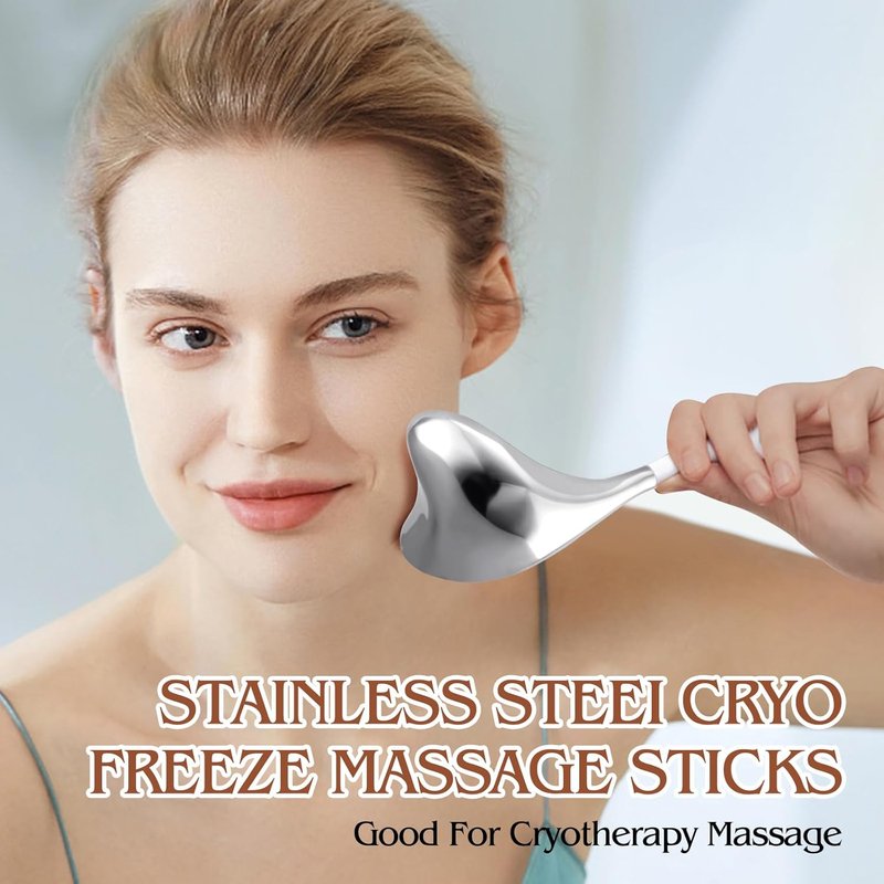 Facial Cryo Sticks - 2-in-1 Gua Sha & Ice Globes for Skin Care | Cooling Massage Tools for Women