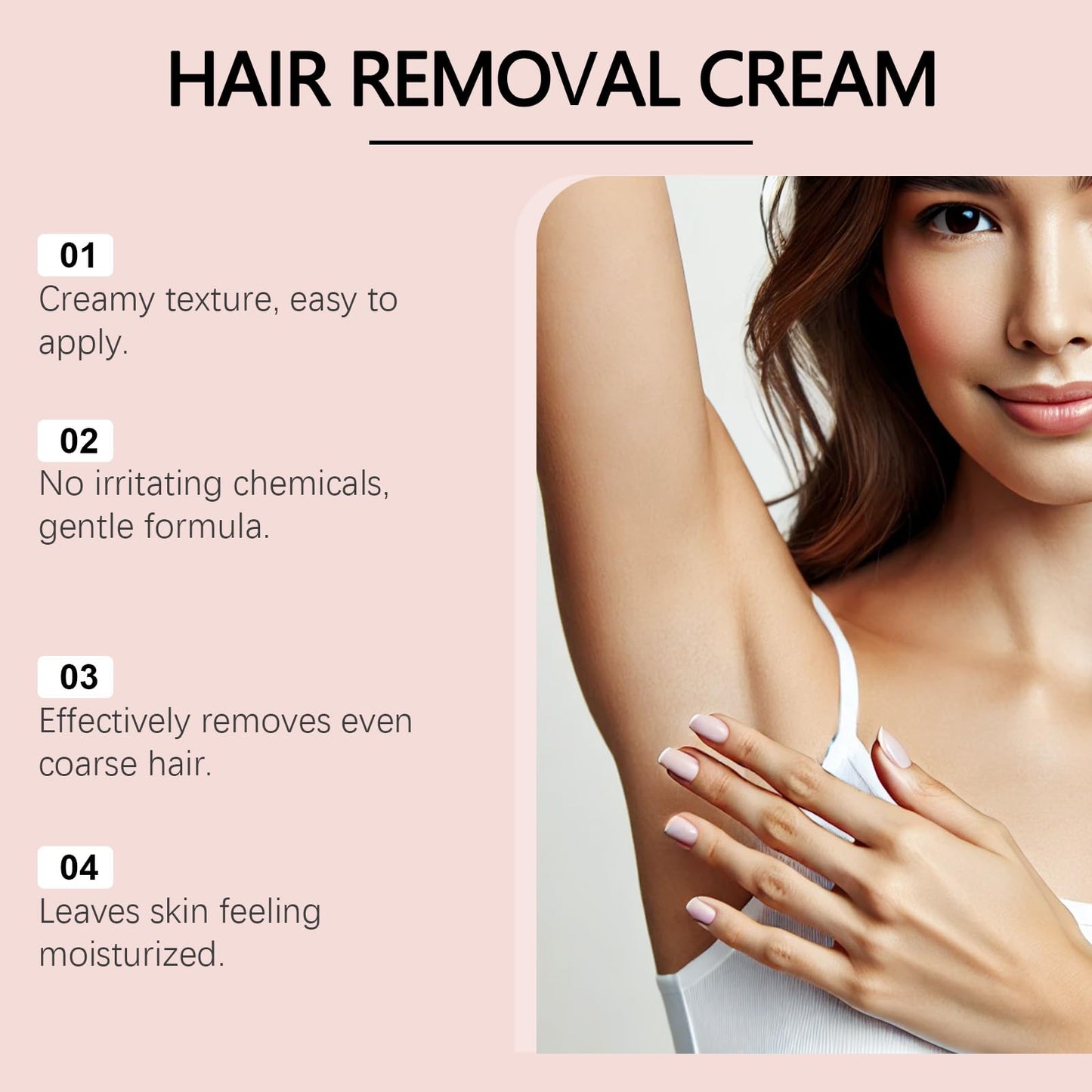 Bare Basic Hair Removal Cream, No Shave Hair Remover for Women, Gentle Formula with Vitamin E & Vitamin B5, Moisturizer and Nurtures Skin, 150ML/5.29FL OZ