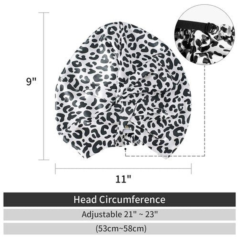 ZIMASILK 22 Momme 100% Mulberry Silk Bonnet for Sleeping & Women Hair Care, Highest Grade 6A Silk hair wrap for sleeping with Premium Elastic Stay On Head (1Pc, Leopard Black/White)