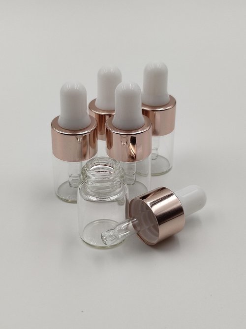 YYNGJCK 15Packs 2ml Sample Glass Dropper Bottles for Essential Oils, Mini Glass Vials Perfume Aromatherapy Cosmetic Liquid Containers With Glass Eye Dropper (2ml)