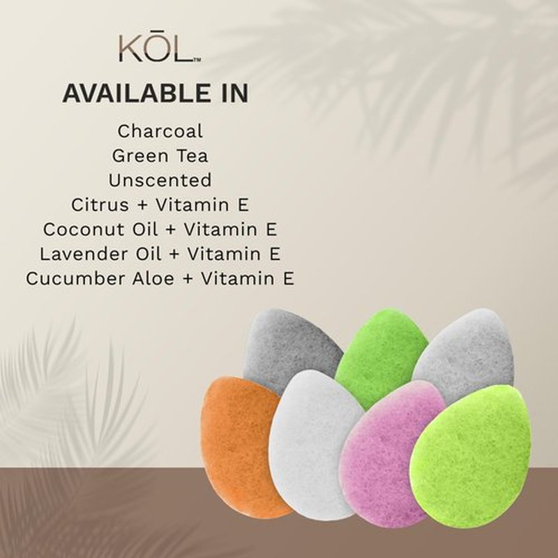 KOL Face Scrubber, Charcoal Infused Exfoliating Facial Cleansing Pads, Disposable Exfoliator Face Sponge for Daily Face Cleaning and Makeup Removal, 12 Count