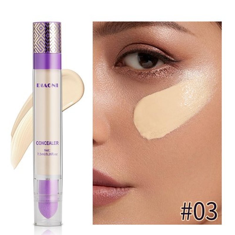 Diaoni Concealer, Diaoni Coverage Concealer, Diaoni Concealer Stick, Double-Sided Concealer with Brush,Lightweight, Long-Lasting, Waterproof, Foundation Concealer Stick (02#, 1)