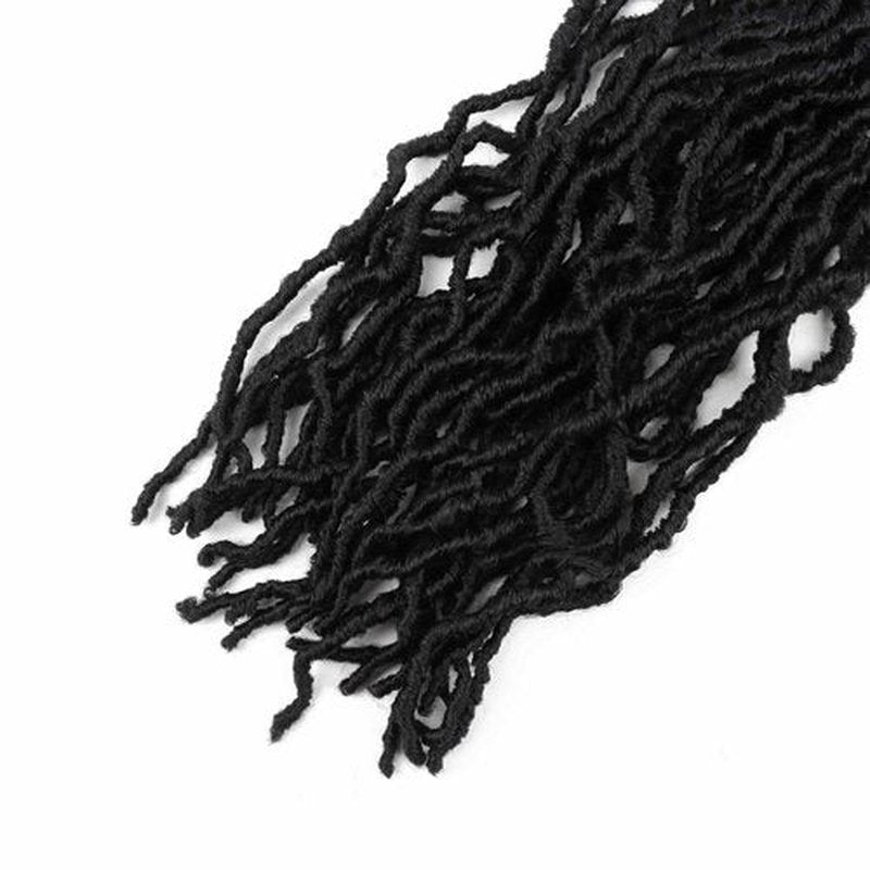 6 Packs 36 Inch Soft Locs Crochet Hair Pre Looped Curly Wavy Faux Locs Crochet Braids for Natural Butterfly Crochet Hair for Black Women (36 inch(pack of 6), 1B)