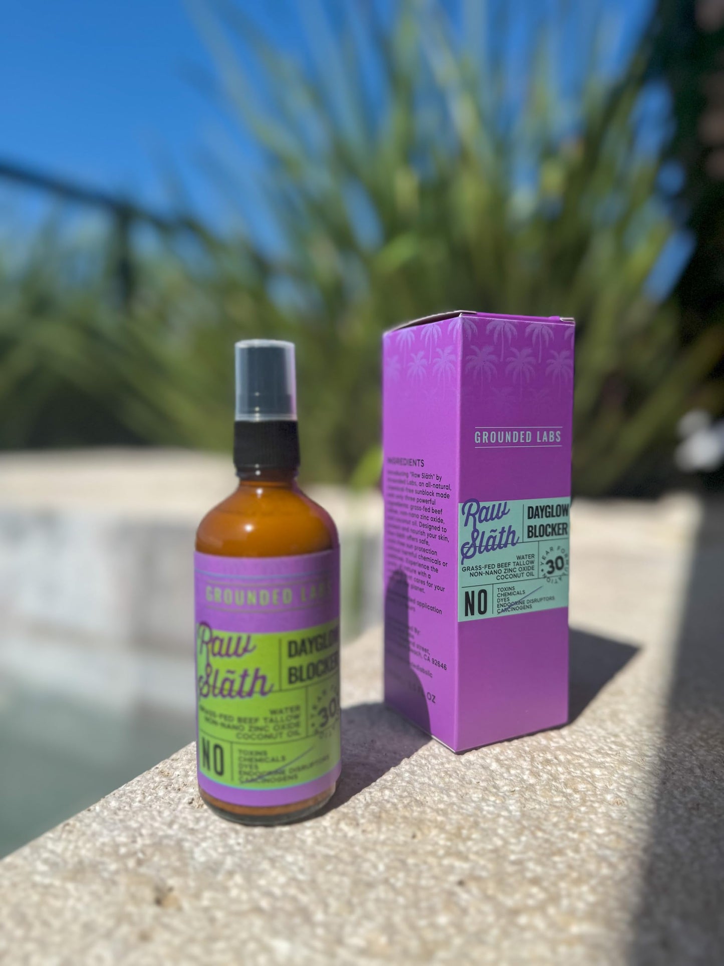 GROUNDED LABS Beef Tallow and Zinc Oxide Chemical-Free Sunscreen with 100% Grass-Fed Beef Tallow, Reef-Safe Non-Nano Zinc Oxide & Coconut Oil Mineral Sunblock SPF 30