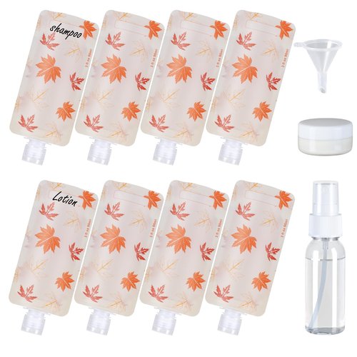 PACKISM Travel Pouches for Toiletries - 11 Pack Leak Proof 3oz TSA Approved Travel Size Containers, Stand Up, Slim & Lightweight Design, Take up Less Space, Pack More Liquids