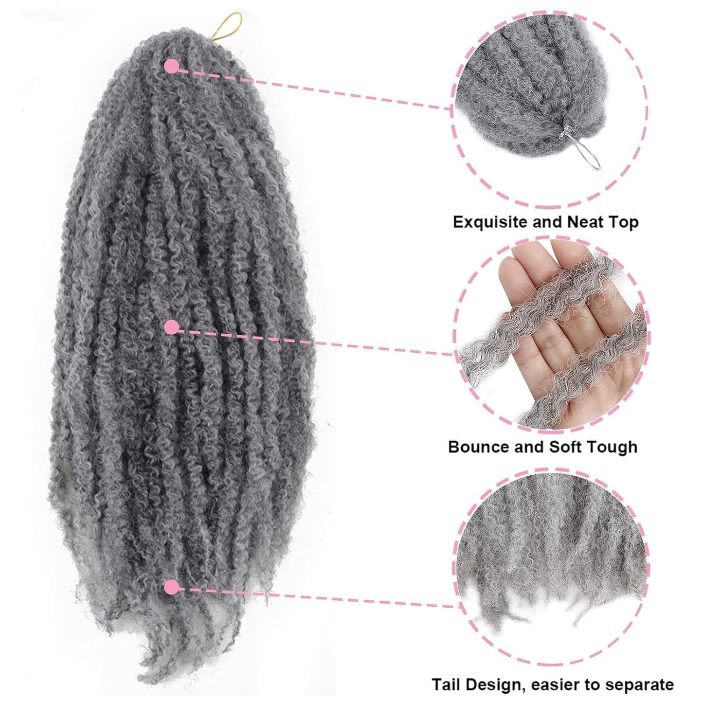 BYKSVIOC BYhair Afro Kinky Twist Crochet Hair Braids Marley Twist Braiding Hair 24inch Cuban Twist Hair (6Packs,#51)
