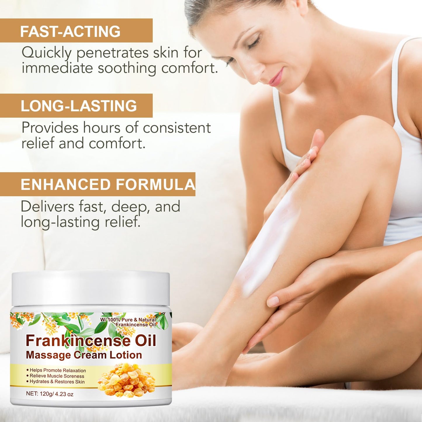 LTQXGT Frankincense Balm for Skin, Feet & Body – Deep Moisturizing Cream with Pure Essential Oils – Soothing Vitality Frankincense Balm for Anti-Aging & Skin Renewal