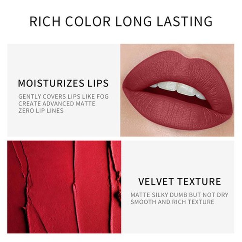 KYTVPL 4 Colors Matte Lipstick,Matte Velvet Lipstick,Little Small Smoke Tube Lip Tint Set,Non-Sticky and Long Lasting 24 Hours Waterproof Ladies Lip Balm Lipstick (Set A)