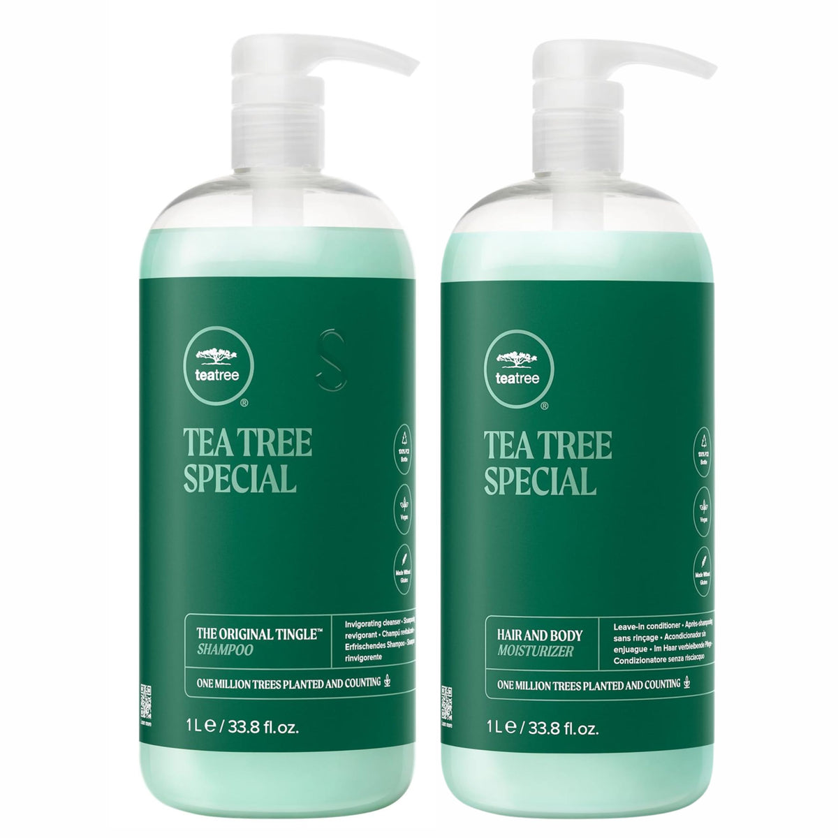 Tea Tree Special Shampoo, Refreshes Scalp, For All Hair Types, Especially Oily Hair, Hair & Body Moisturizer Leave-In Conditioner, After-Shave Cream, For All Hair +Skin Types 33.8 fl. oz. Set