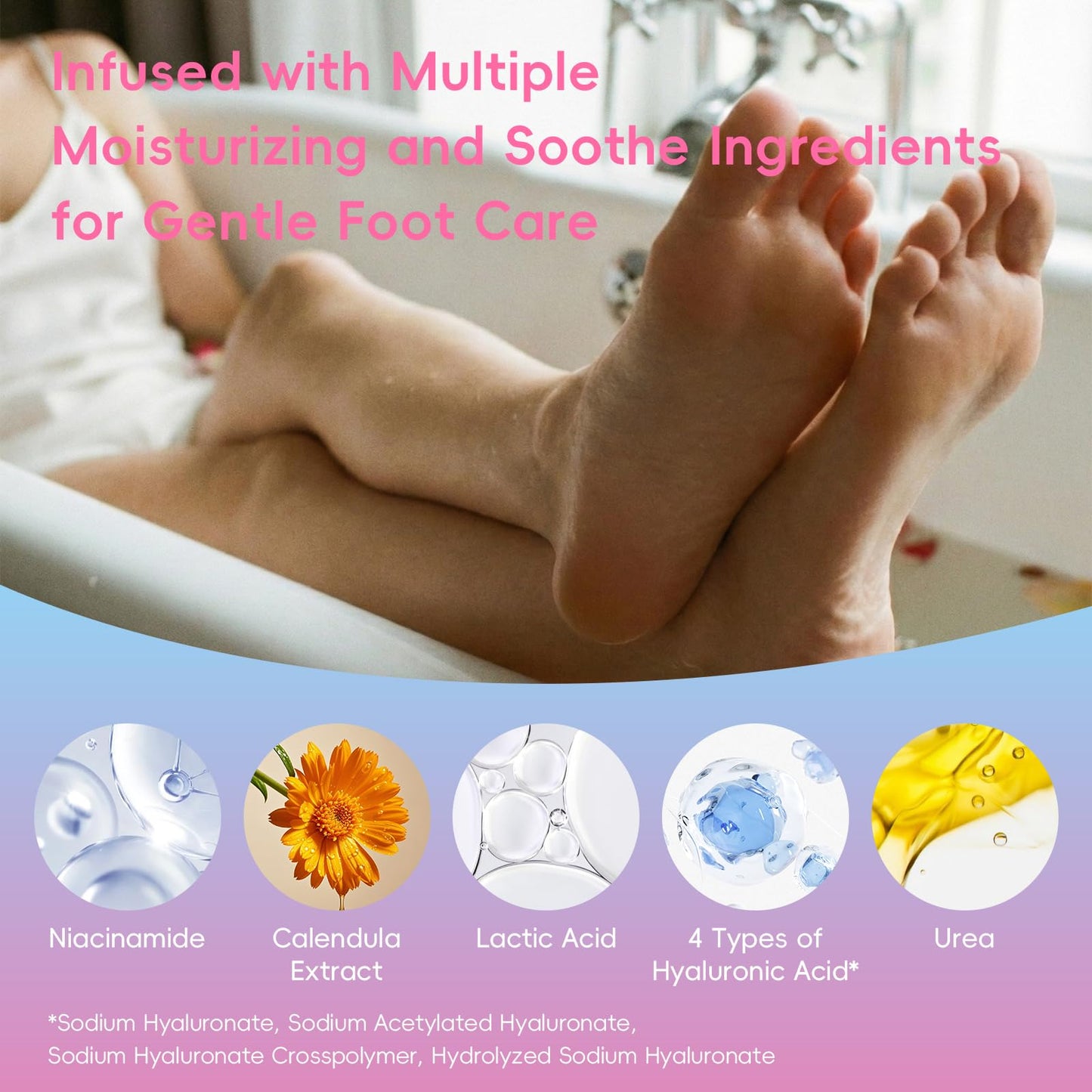 QUIYUM 6 Pairs Peach & Aloe Vera Exfoliating Foot Mask, Foot Peeling Masks