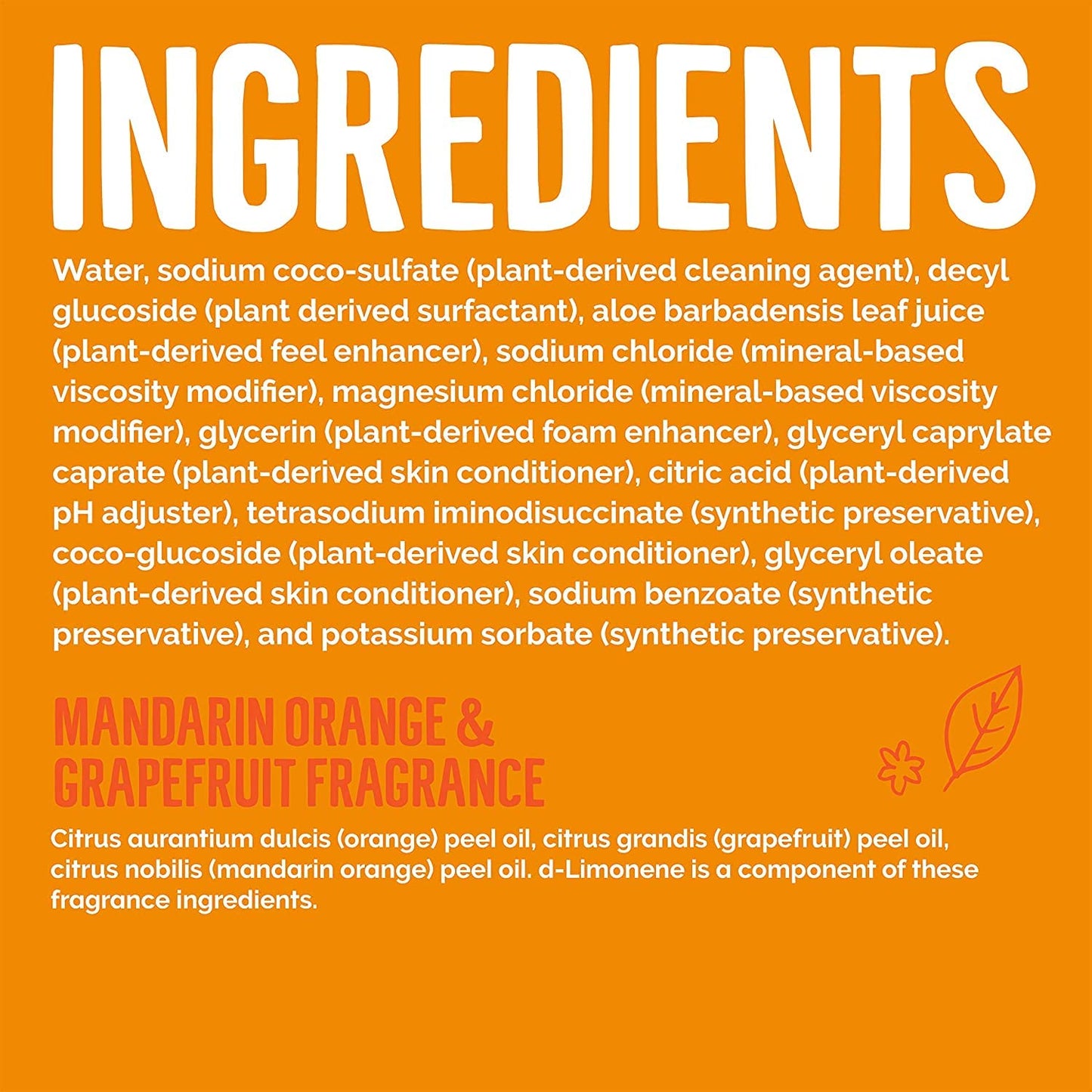 Seventh Generation Hand Wash, Mandarin Orange and Grapefruit, 12 Ounce (Pack of 6)