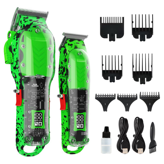 Tuanchuanrp Professional Hair Clippers for Men, Cordless Barber Clippers for Hair Cutting & Grooming, LED Display Hair Clippers and Trimmer Set for Barber Haircut with 8 Fade Taper Combs