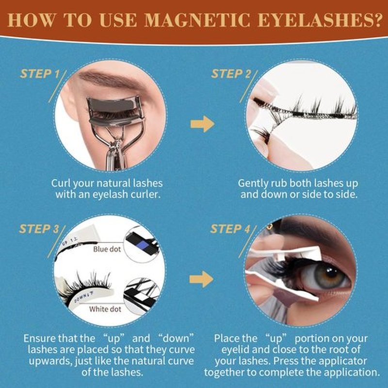 Krafty Magnetic Eyelashes,Magnetic Eyelashes with Applicator Reusable Magnetic Lashes No Glue Needed Magnetic Eyelashes without Eyeliner Natural Look Magnetic Eyelashes Magnetic Lashes