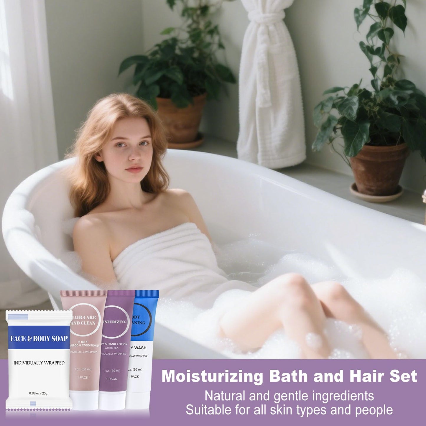 Travel Size Toiletries Set Bulk, Individually Wrapped 1 oz Mini Body Lotion Shampoo & Conditioner Body Wash 0.88 oz Bars Soap Toiletry Kit Guest Amenities for Hotel/Shelter/Homeless/Charity (160 Pack)