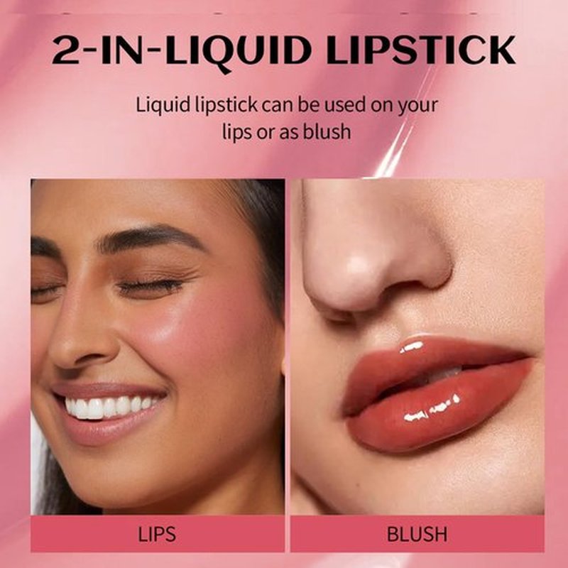 Waitinxol 3 Colors Lip Tint Stain Set,Plumping Mini Liquid Lipstick,Korean Lip Gloss Moisturizing Natural,Vivid Color,Multi-use Lip and Cheek Tint,Long lasting Non-Stick Cup Waterproof(Set A)