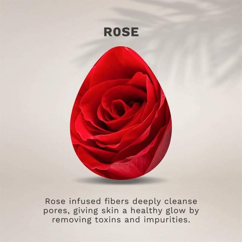 KOL Face Scrubber, Rose Infused Exfoliating Facial Cleansing Pads, Disposable Exfoliator Face Sponge for Daily Face Cleaning and Makeup Removal, 6 Count
