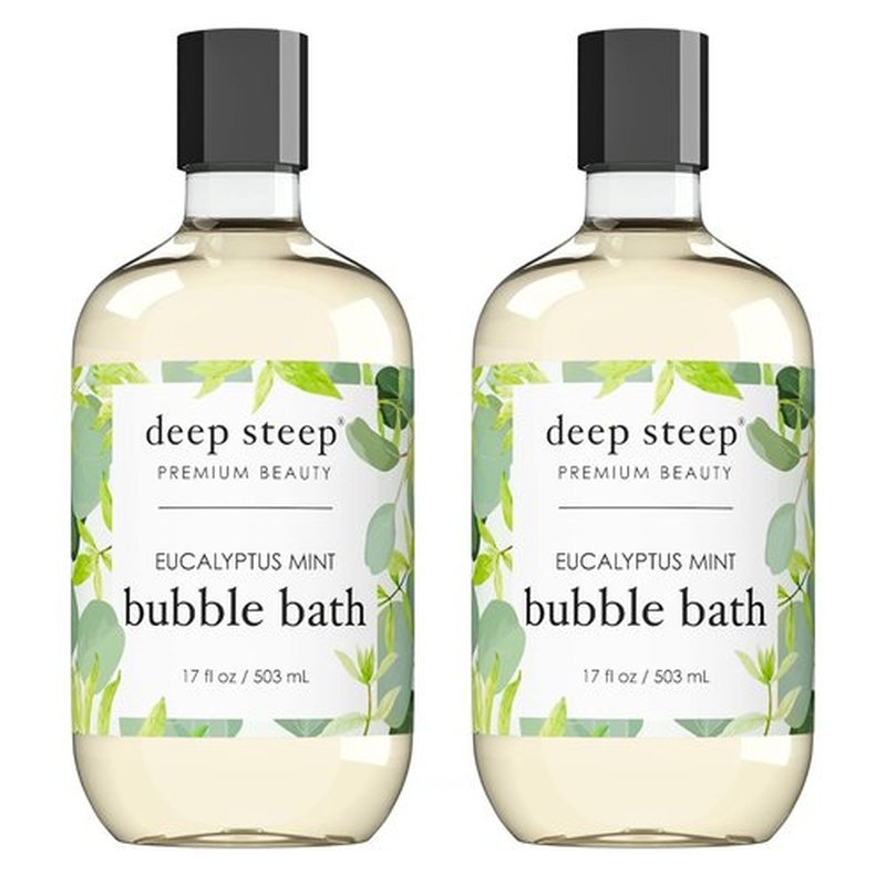 Deep Steep Bubble Bath, 17oz (Pack of 2) (Eucalyptus Mint)