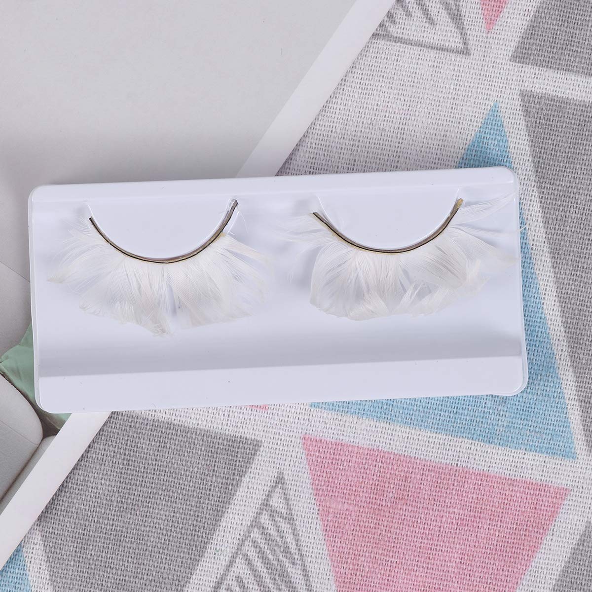 3 Pair False Eyelashes Fluffy White Eyelashes Extension for Halloween Party (White) False Lashes
