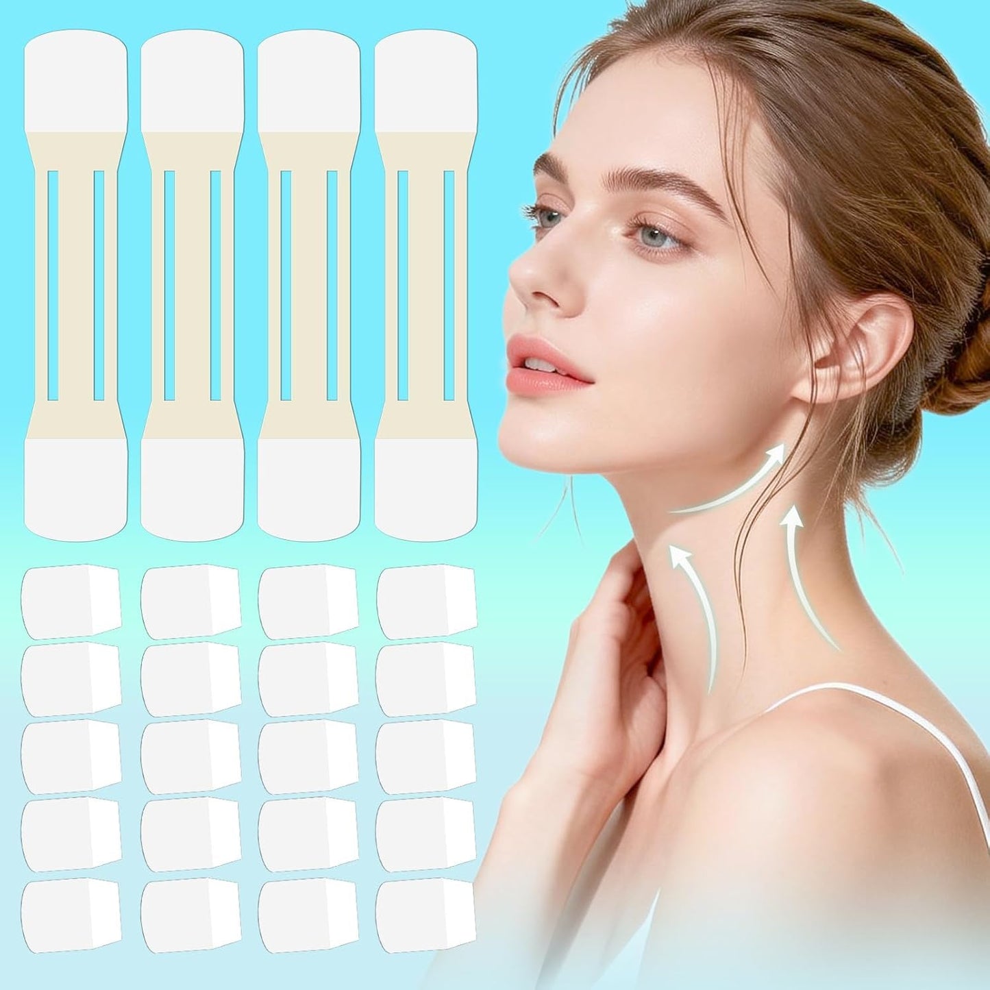Netlkjonk 60 PCS+4 Strips,Neck Lift Tape,Neck and Lifting