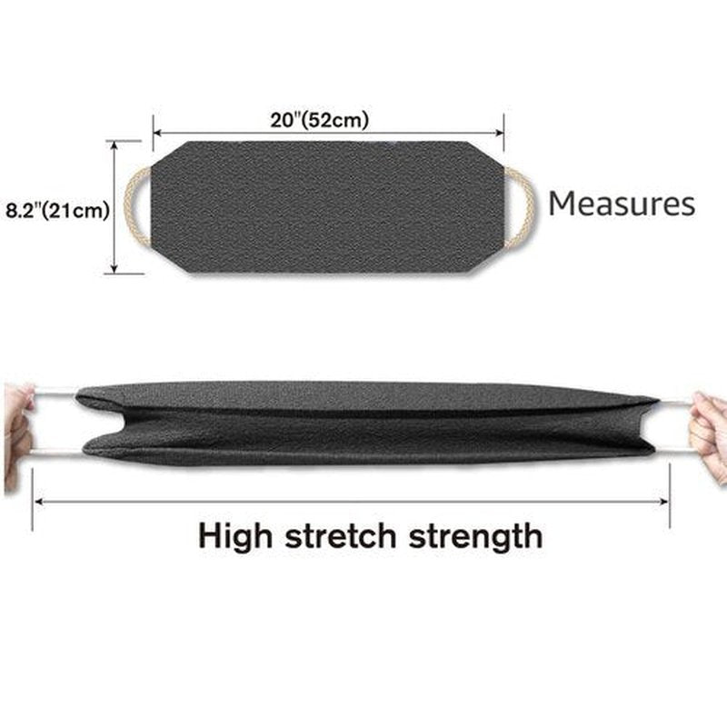 Evridwear Exfoliating Back Scrubber with Handles Two Sides for Body Shower Deep Cleans Skin Massages Invigorating Blood Circulation Men Women One Size (Gray)