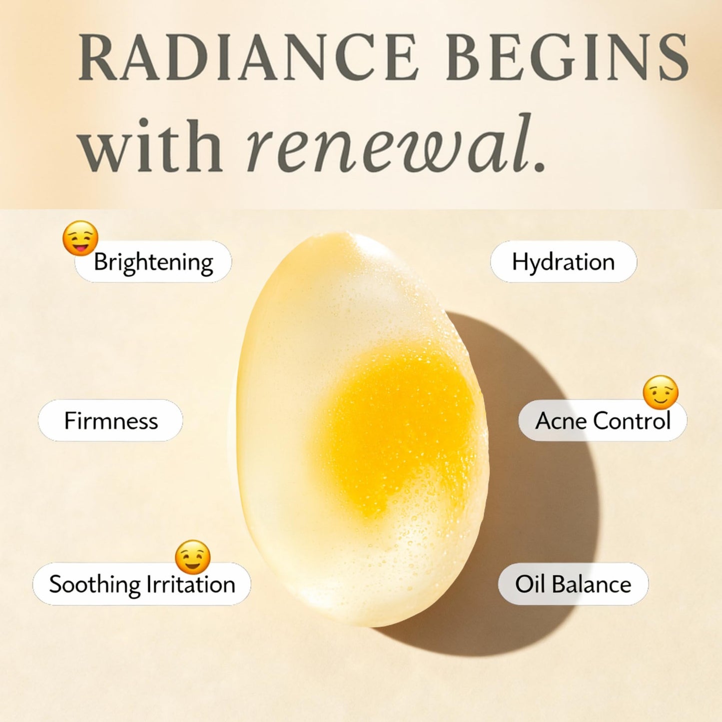 L & L Supplement EggSilk Egg Soap Radiance Bar with Yolk Extract | For Smooth, Glowing Skin | Gentle for Face & Body, All Skin Types | Sulfate-Free, Cruelty-Free, Clean Beauty | 80g