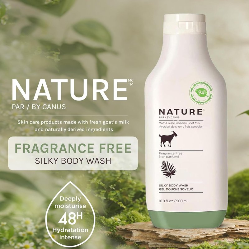 Goat Milk Body Wash - Fragrance Free Natural Cleanser for All Skin Types | 16.9 Fl Oz