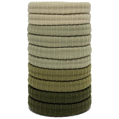 Jseng 10Packs Seamless Hair Ties for Women - No Damage Elastic Ponytail Holders Hair Accessories for Thick Curly Hair - Forest Green