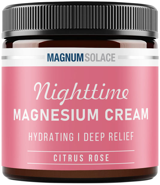 Magnum Solace Magnesium Cream – Magnesium Chloride Cream – Topical Magnesium Cream for Nighttime (Aloe)