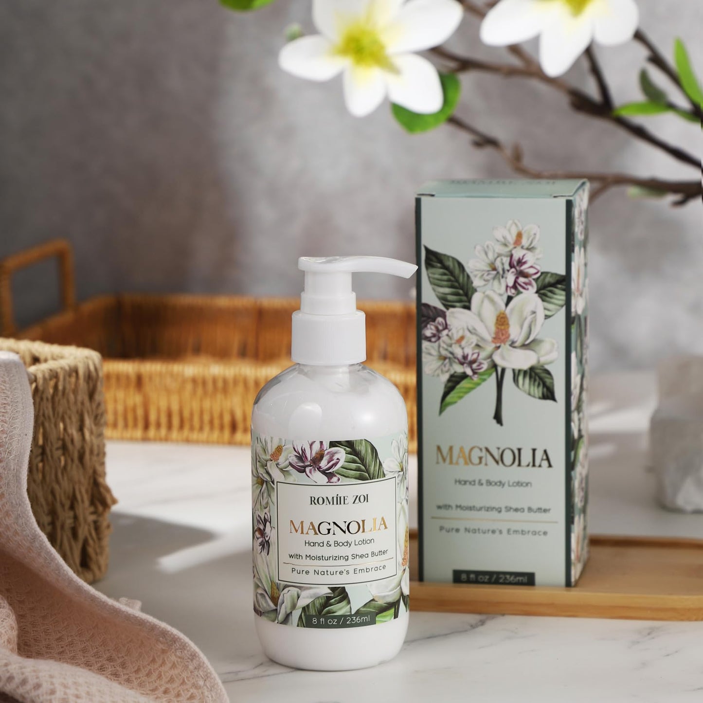 ROMIIE ZOI Daily Hand & Body Lotion with Moisturizing Shea Butter - Magnolia - 236 ML / 8 FL OZ