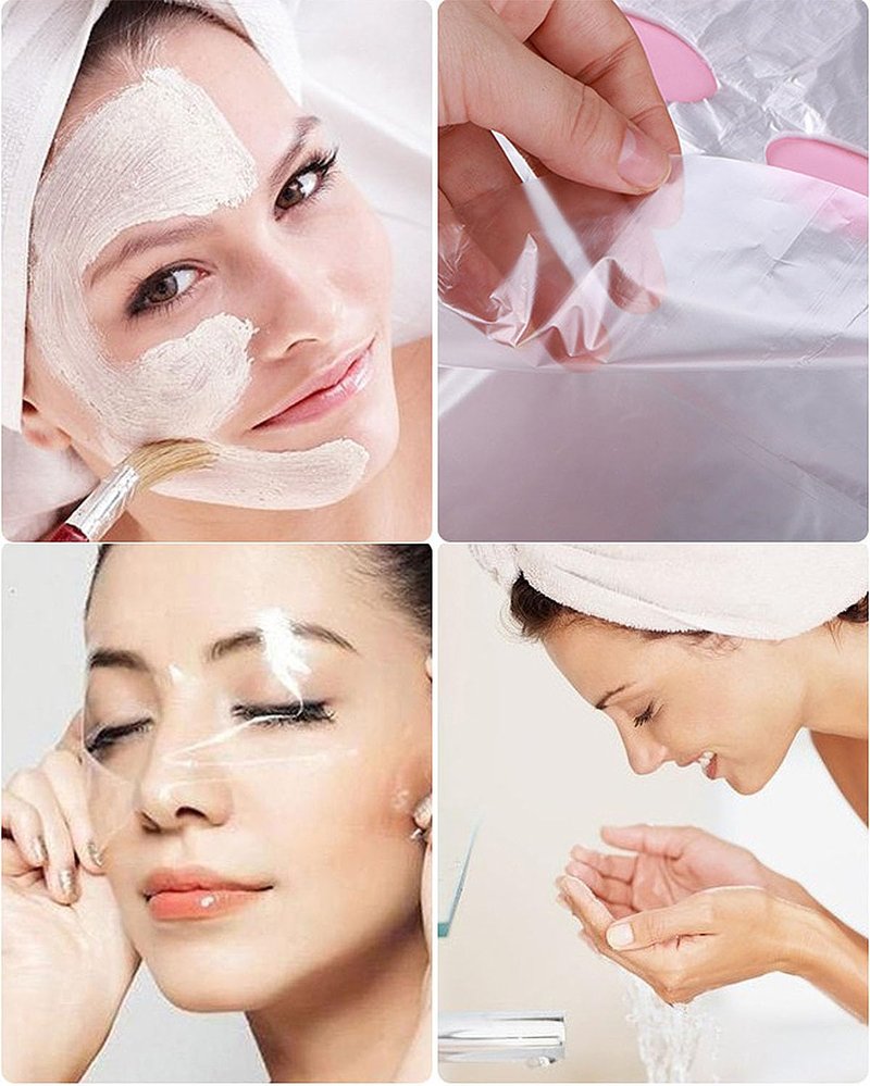 Disposable Face Mask Sheets - 400-Pack Transparent Plastic Facial Wrap for Enhanced Skincare | At-Home Spa Essential