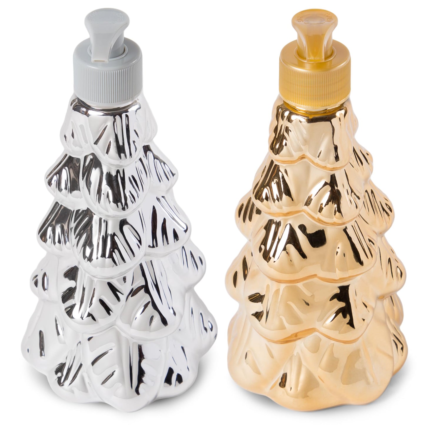 Simple Pleasures Holiday Soap Dispensers – Set of 4 with Scented Liquid Soap - Decorative Refillable Hand Christmas Soap Dispensers for Kitchen and Bathroom 250ML - Traditional Design