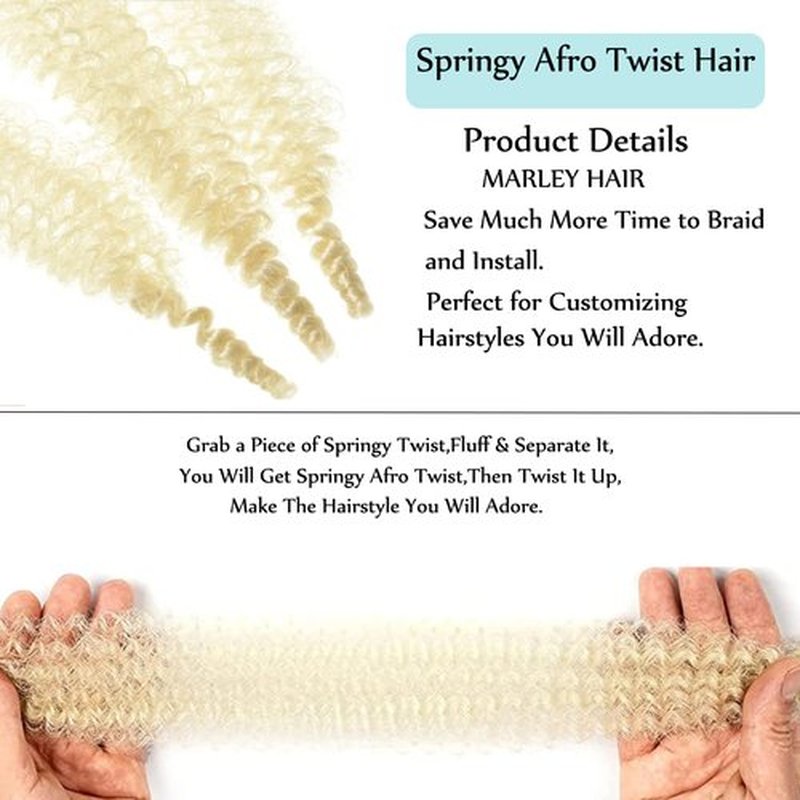 8 Inch Springy Afro Twist Hair Marley Twist Braiding Hair 8 Packs Kinky Twist Hair Short Marley Hair Wrapping Hair for Soft Locs Passion Hair Extensions