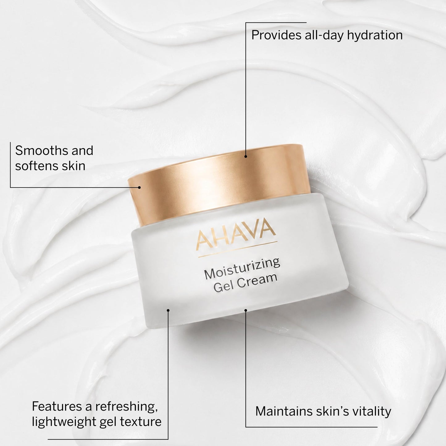 AHAVA Time To Hydrate Active Moisture Gel Cream, Advanced Skin Conditioner - Ultra Fresh Moisture Suspending Gel-Cream for Rejuvenation, Instant Hydration & Vitality, Combats Dehydration, 1.7 Fl.Oz