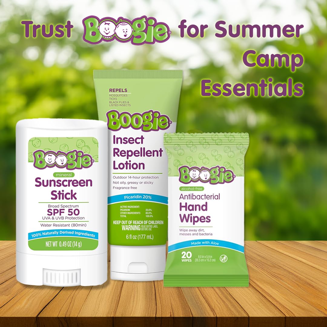 Boogie Block Baby Sunscreen Stick SPF 50 - Mineral Zinc Oxide, Travel Size, Water Resistant, Vegan, Fragrance Free (Pack of 3)